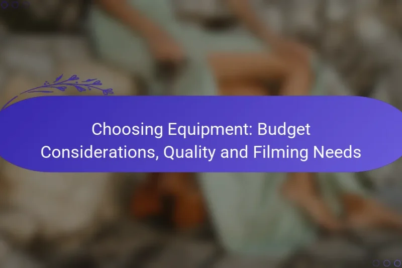 Choosing Equipment: Budget Considerations, Quality and Filming Needs