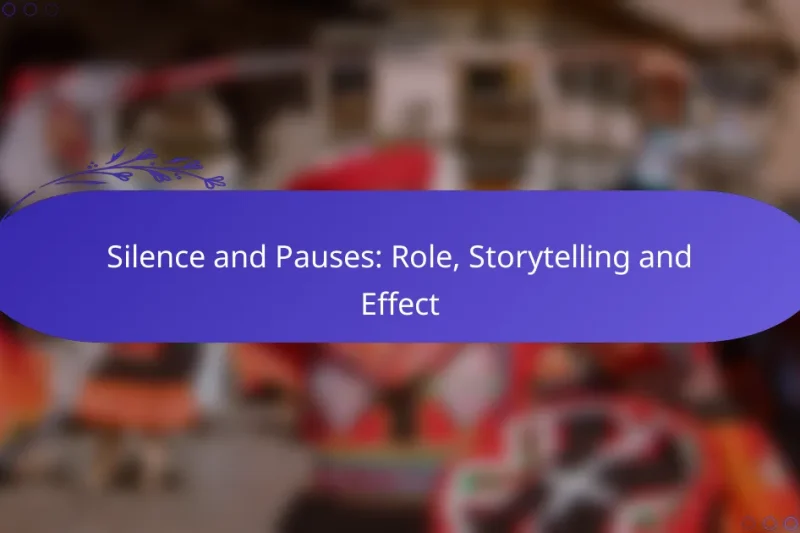 Silence and Pauses: Role, Storytelling and Effect