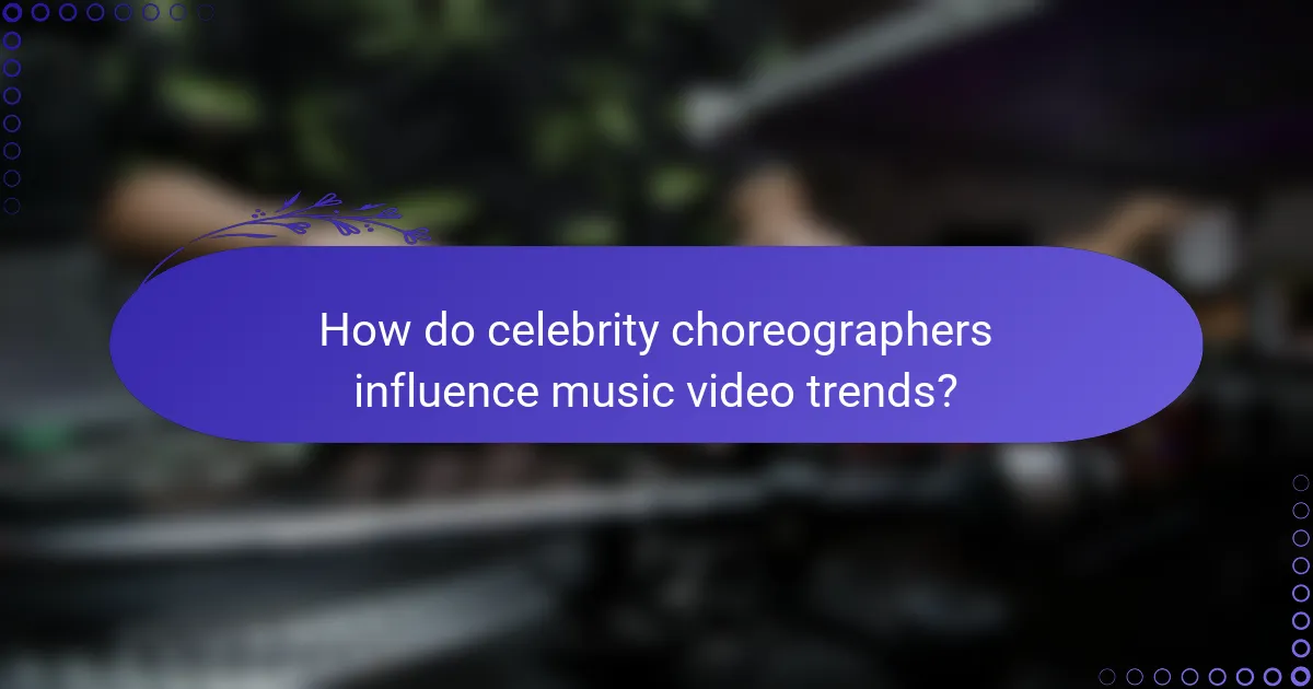 How do celebrity choreographers influence music video trends?