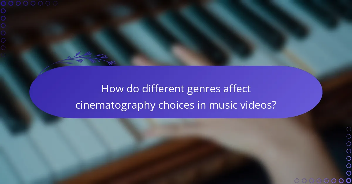 How do different genres affect cinematography choices in music videos?