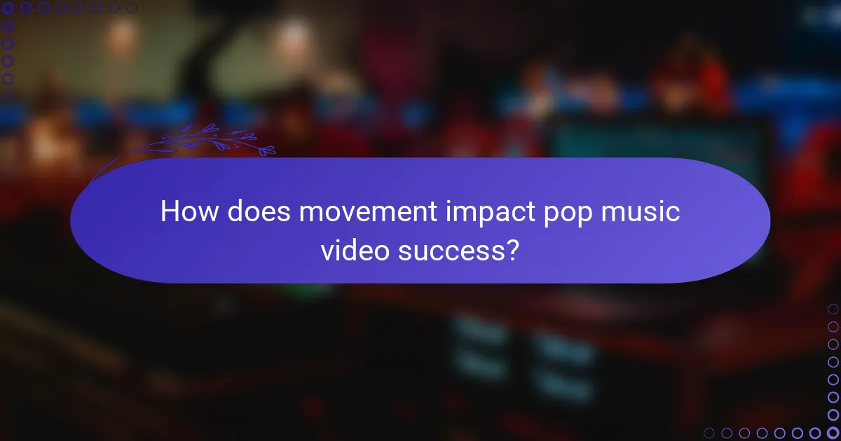 How does movement impact pop music video success?