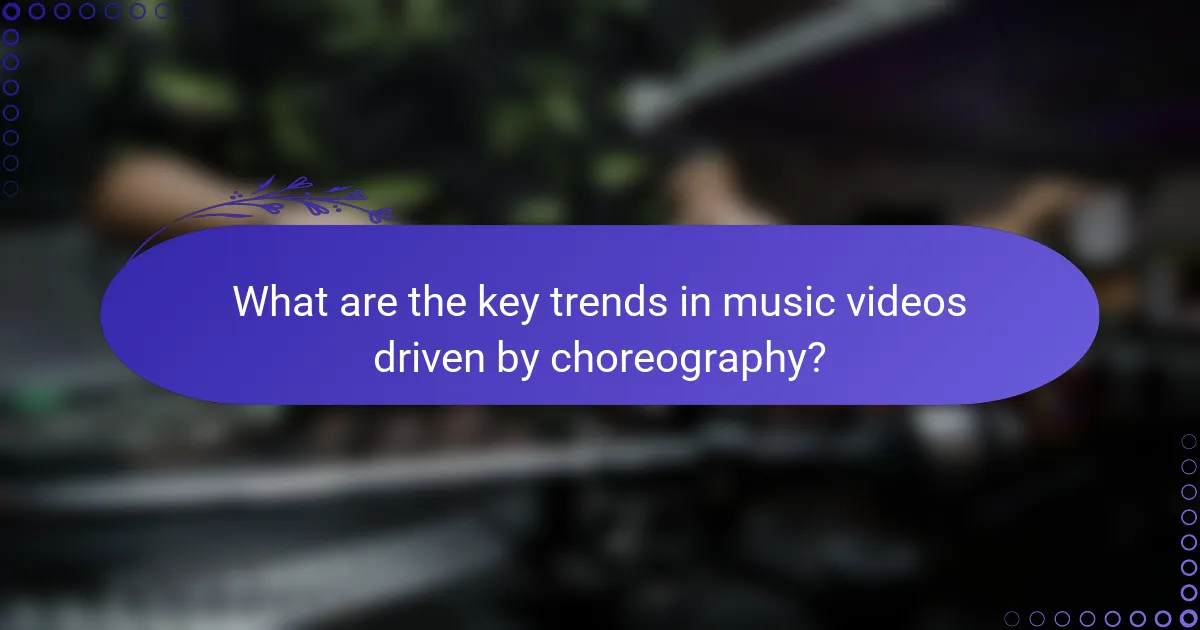 What are the key trends in music videos driven by choreography?