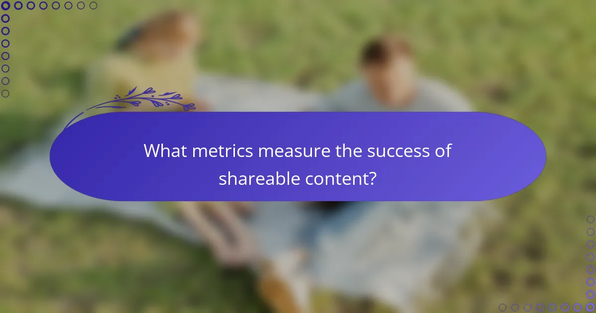 What metrics measure the success of shareable content?