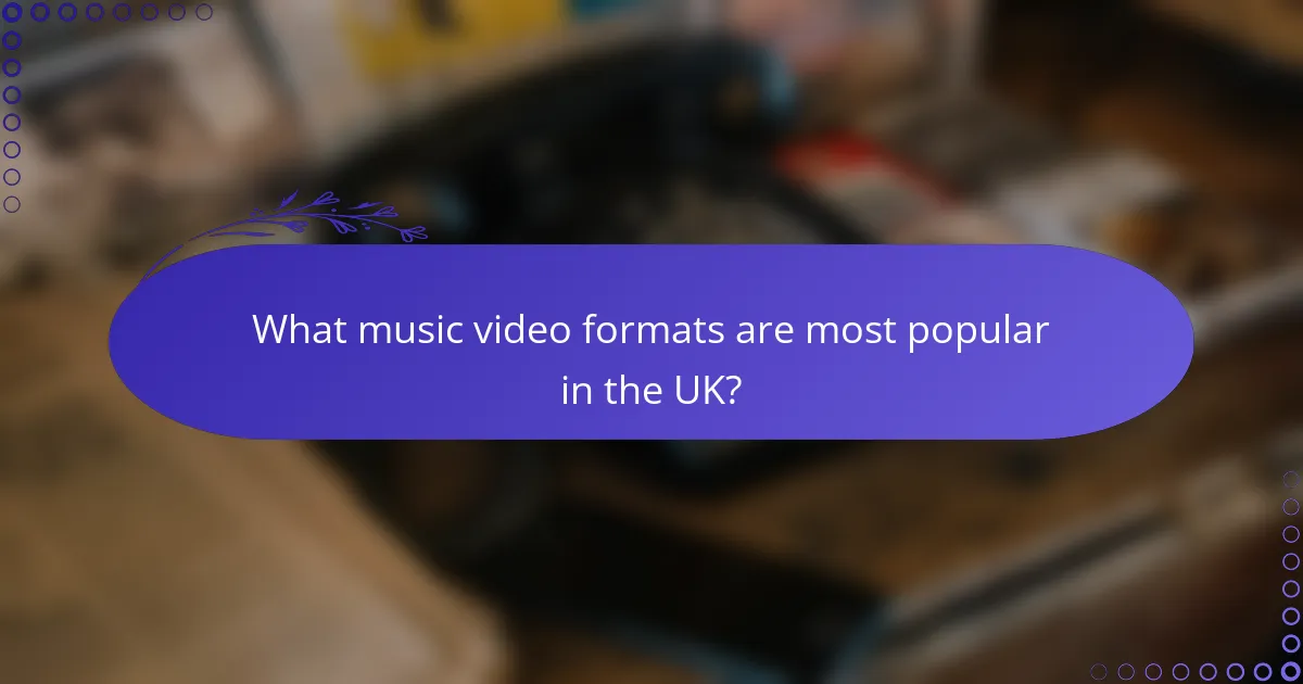 What music video formats are most popular in the UK?