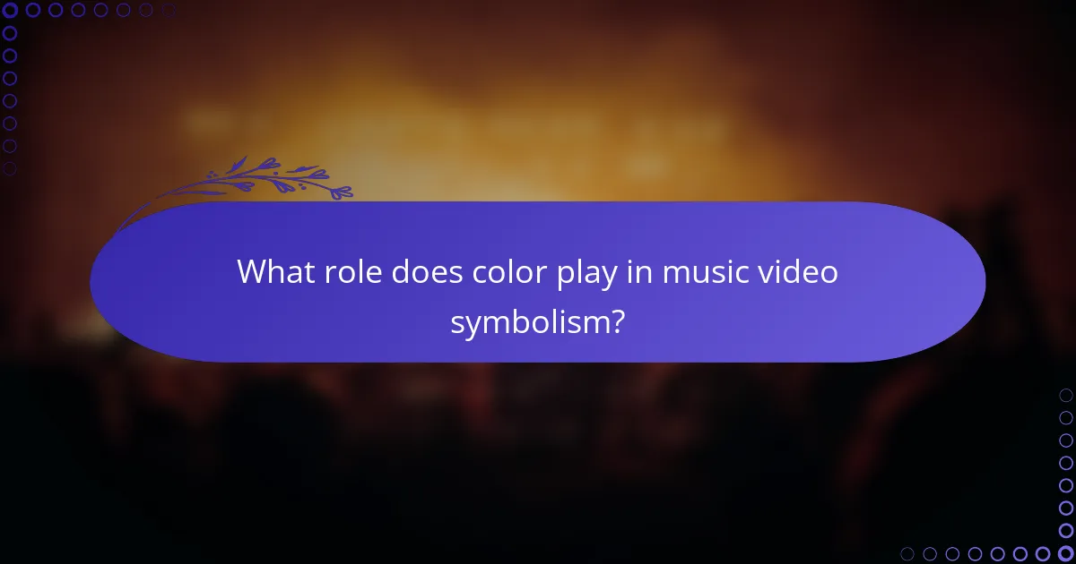 What role does color play in music video symbolism?