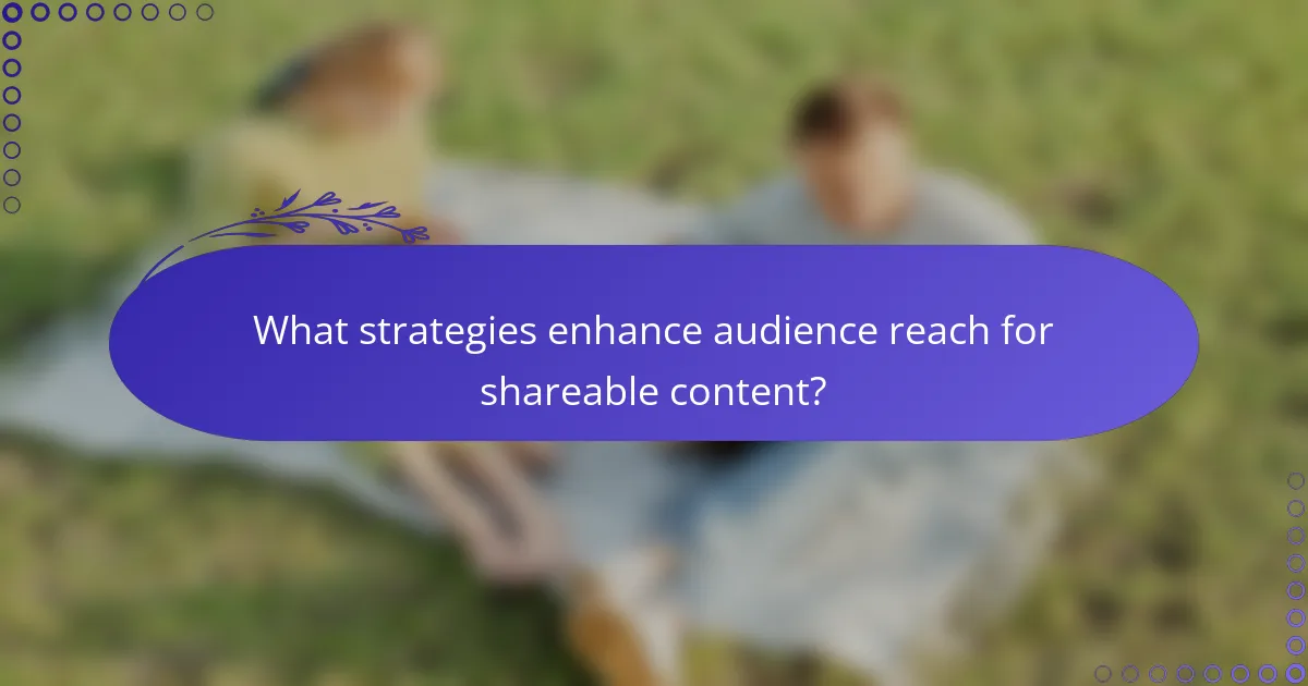 What strategies enhance audience reach for shareable content?