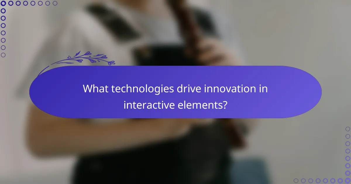 What technologies drive innovation in interactive elements?