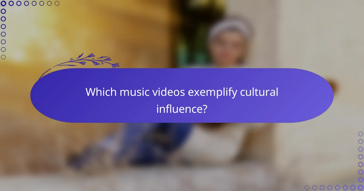 Which music videos exemplify cultural influence?